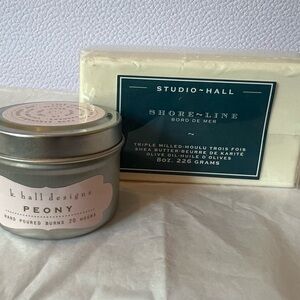 New K Hall Designs Peony Candle & Shea butter Soap